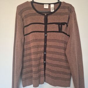 Emma James Brown Striped Cardigan